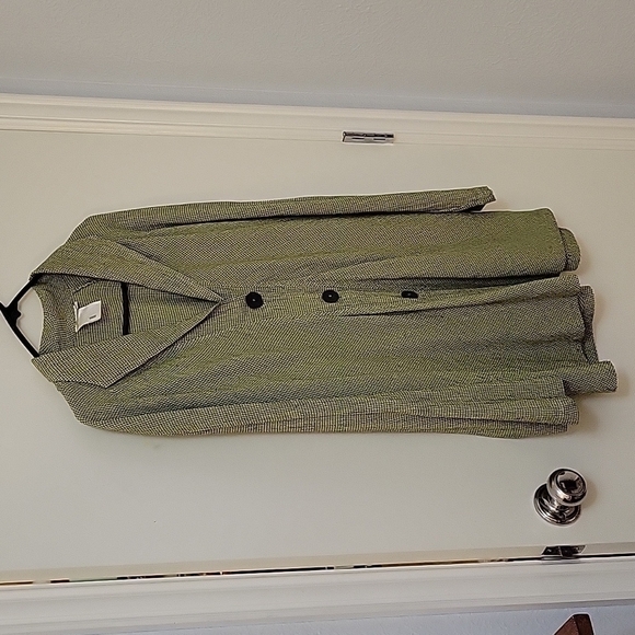 VTG MILL VALLEY Acid Green Tattersall Seersucker Oversized Lagenlook Shacket - Picture 3 of 10